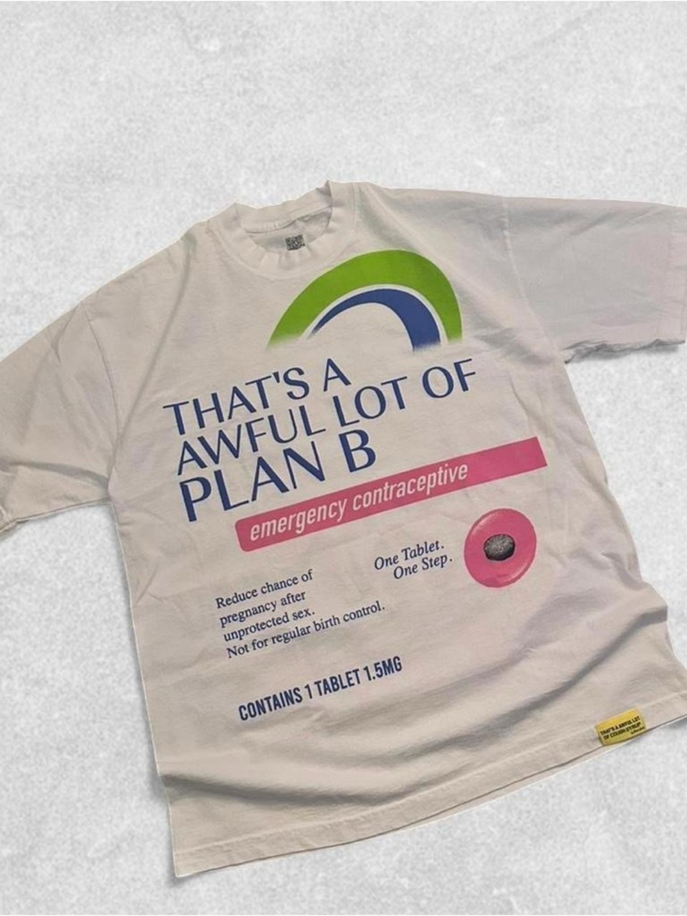 White 'That's A Awful Lot Of Plan B' Graphic Short Sleeve Tee